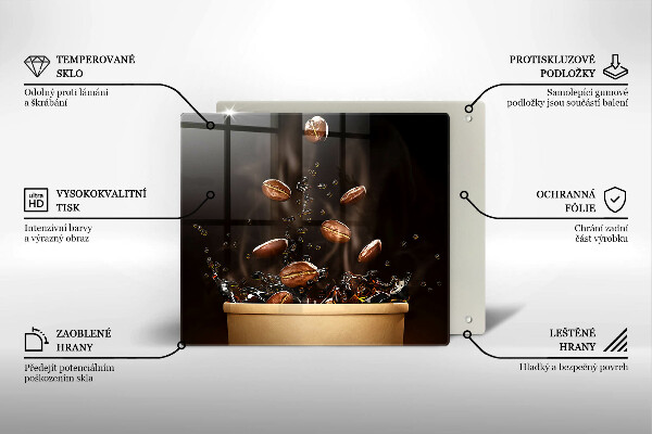 Tűzhelyvédő üveglap Forró kávébab