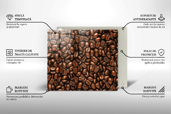 Tűzhelyvédő üveglap Kávébab