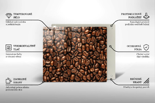 Tűzhelyvédő üveglap Kávébab