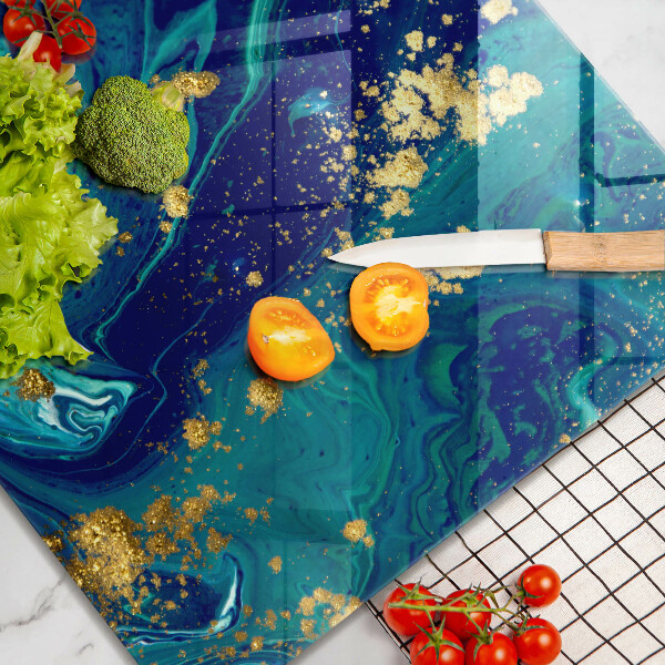 Tűzhelyvédő üveglap Absztrakció arannyal