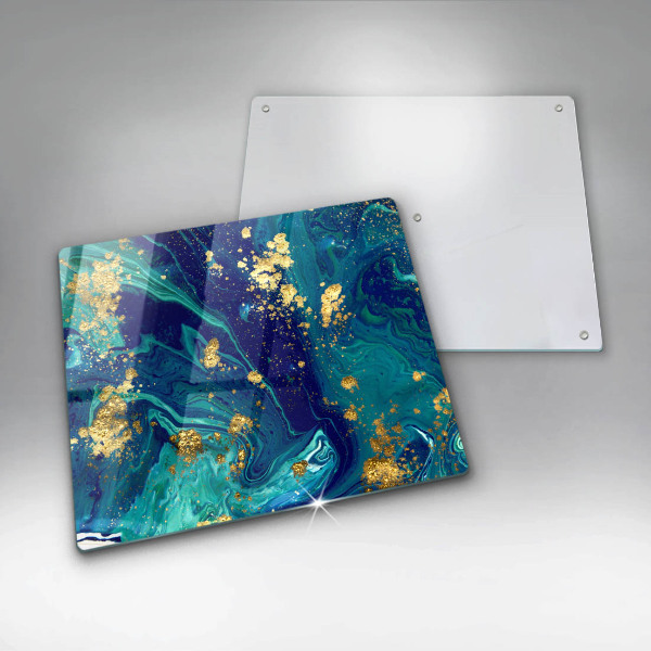 Tűzhelyvédő üveglap Absztrakció arannyal