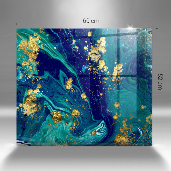 Tűzhelyvédő üveglap Absztrakció arannyal