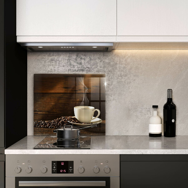 Tűzhelyvédő üveglap Fa kávéscsésze