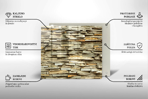 Tűzhelyvédő üveglap Díszítő kövek