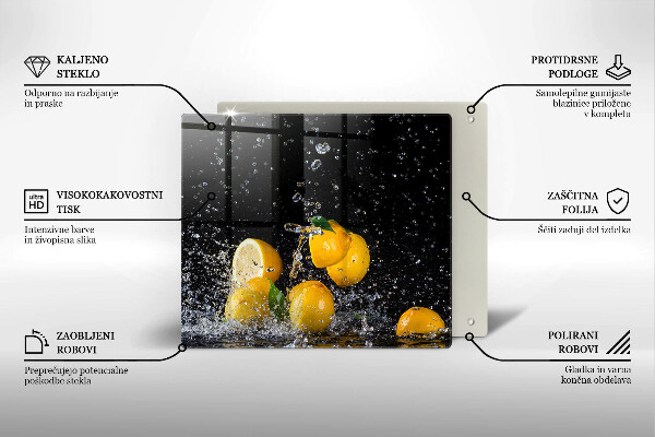 Tűzhelyvédő üveglap Lédús citromos gyümölcsök