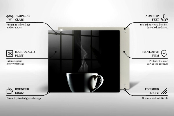 Tűzhelyvédő üveglap Egy csésze tea