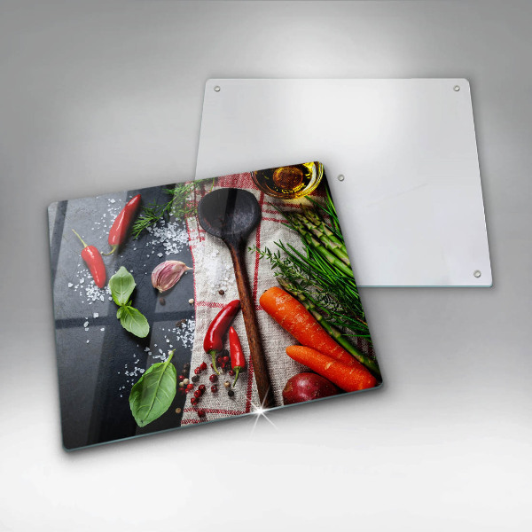 Tűzhelyvédő üveglap Konyhai étel