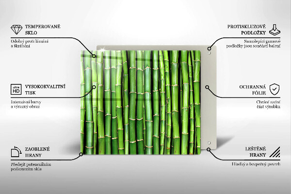 Tűzhelyvédő üveglap Természetes bambuszok