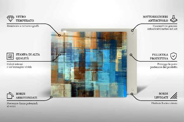Tűzhelyvédő üveglap Festett háttér