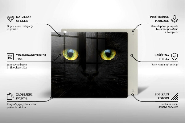 Tűzhelyvédő üveglap Állati macska szeme