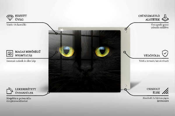 Tűzhelyvédő üveglap Állati macska szeme