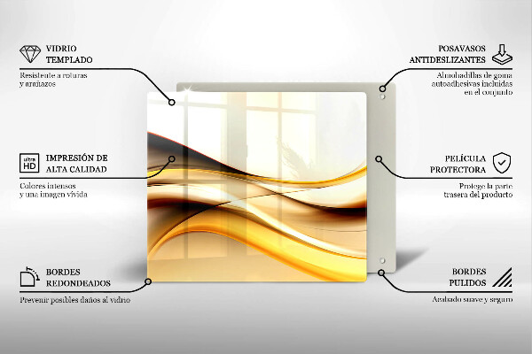 Tűzhelyvédő üveglap Absztrakt füst vonalak