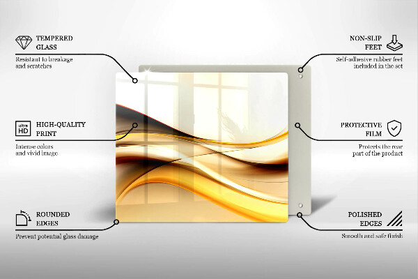 Tűzhelyvédő üveglap Absztrakt füst vonalak