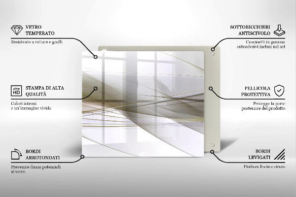 Tűzhelyvédő üveglap Absztrakt vonalak tervezése