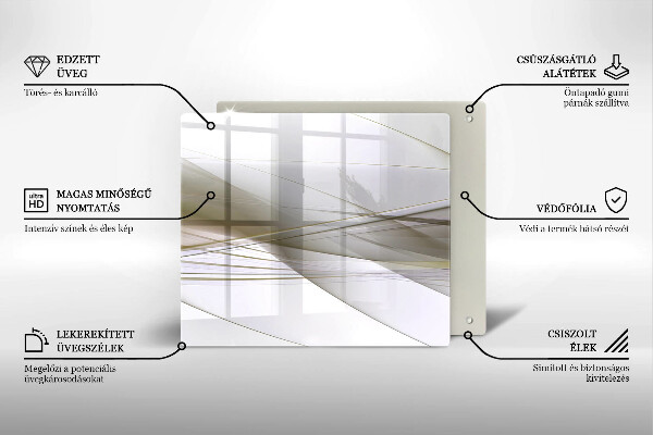 Tűzhelyvédő üveglap Absztrakt vonalak tervezése