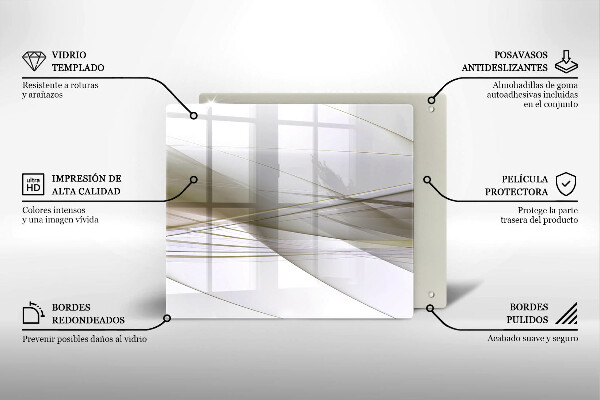 Tűzhelyvédő üveglap Absztrakt vonalak tervezése