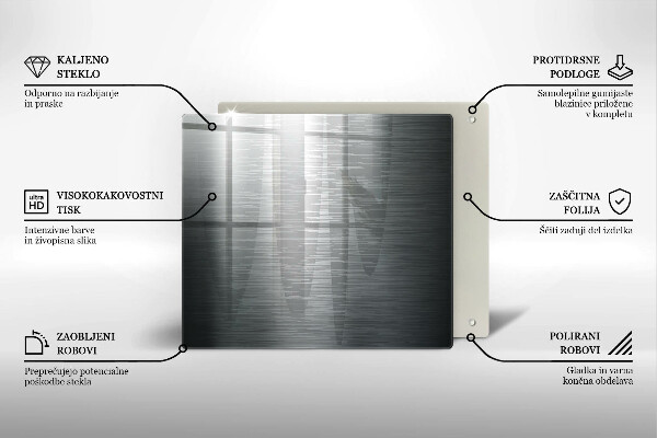 Tűzhelyvédő üveglap Fém textúra