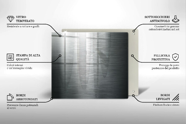 Tűzhelyvédő üveglap Fém textúra