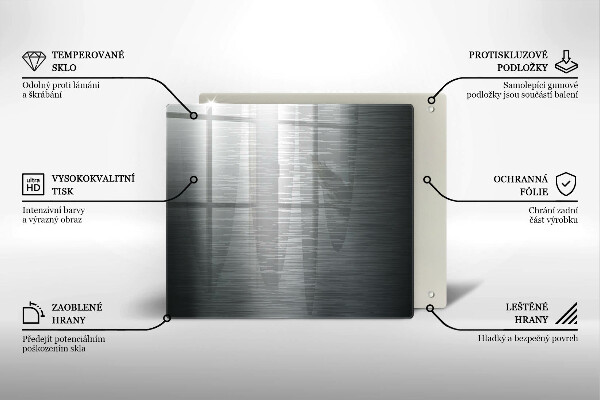 Tűzhelyvédő üveglap Fém textúra