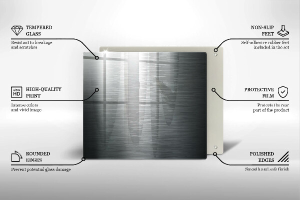 Tűzhelyvédő üveglap Fém textúra