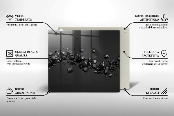 Tűzhelyvédő üveglap 3D alakzatok absztrakció