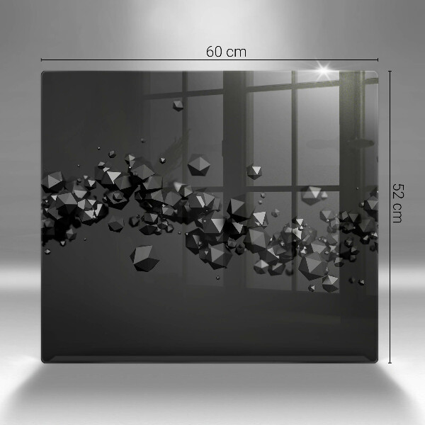 Tűzhelyvédő üveglap 3D alakzatok absztrakció