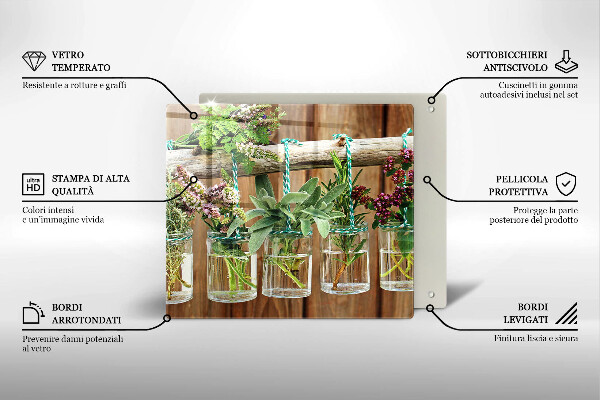 Tűzhelyvédő üveglap Gyógynövények évjárat