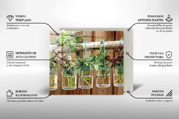 Tűzhelyvédő üveglap Gyógynövények évjárat