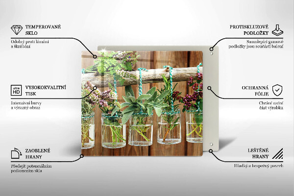 Tűzhelyvédő üveglap Gyógynövények évjárat