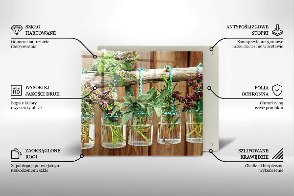 Tűzhelyvédő üveglap Gyógynövények évjárat