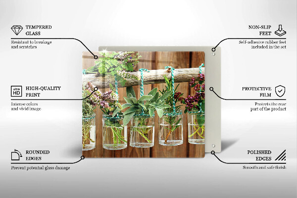 Tűzhelyvédő üveglap Gyógynövények évjárat