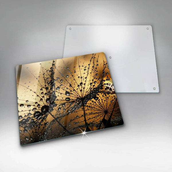 Tűzhelyvédő üveglap Harmat és pitypang