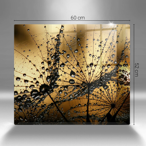 Tűzhelyvédő üveglap Harmat és pitypang