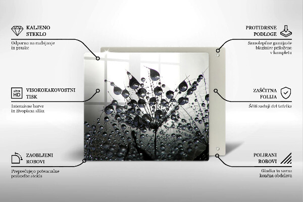 Tűzhelyvédő üveglap Pitypang és harmat