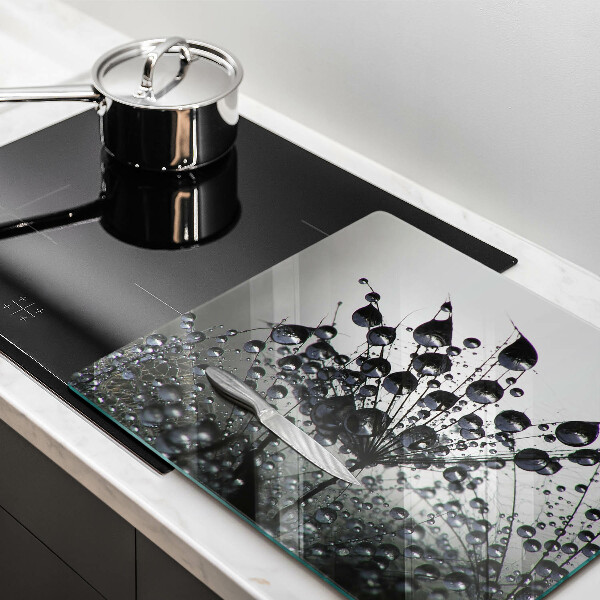 Tűzhelyvédő üveglap Pitypang és harmat