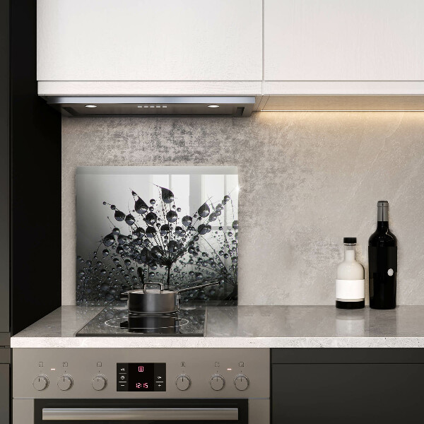 Tűzhelyvédő üveglap Pitypang és harmat