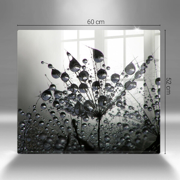 Tűzhelyvédő üveglap Pitypang és harmat