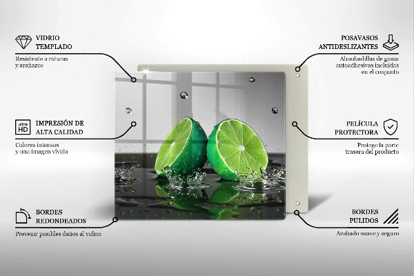 Tűzhelyvédő üveglap Lédús lime és víz