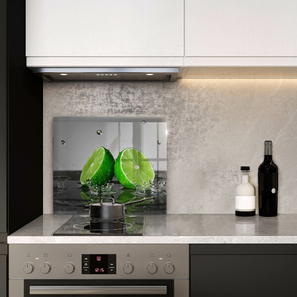 Tűzhelyvédő üveglap Lédús lime és víz