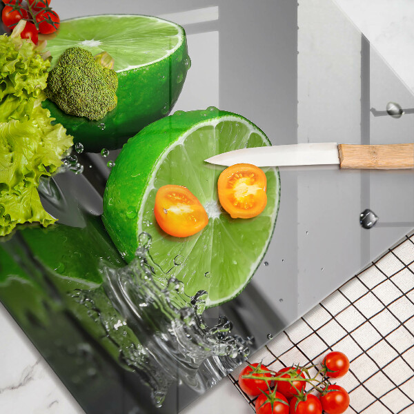 Tűzhelyvédő üveglap Lédús lime és víz