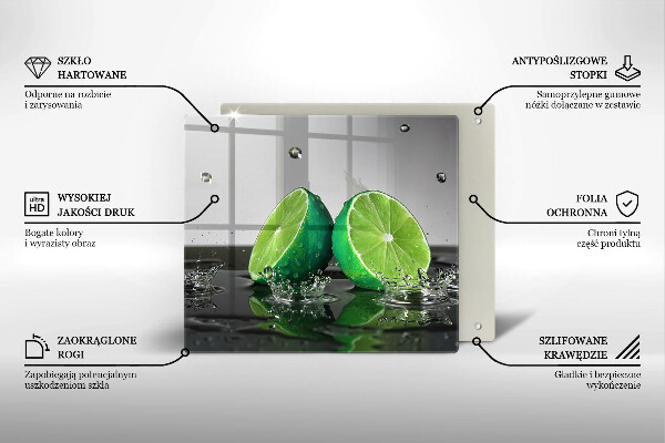 Tűzhelyvédő üveglap Lédús lime és víz