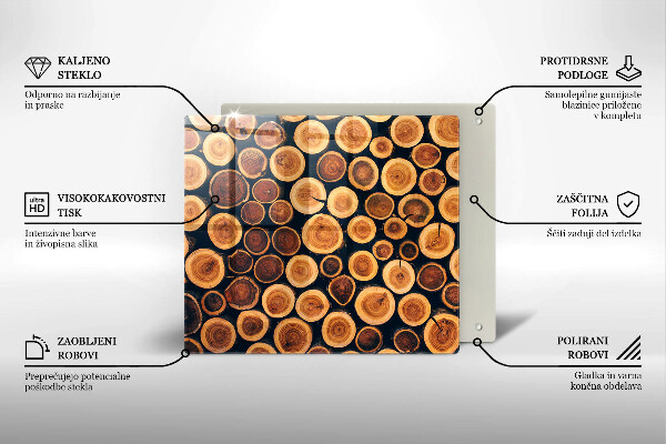 Tűzhelyvédő üveglap Fa tuskók