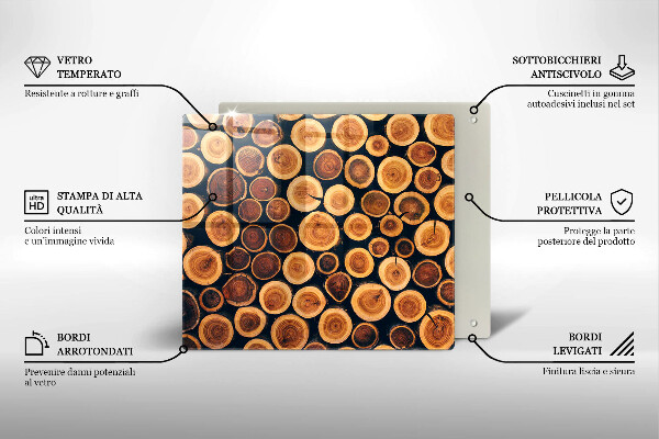 Tűzhelyvédő üveglap Fa tuskók