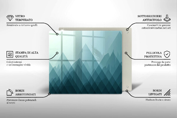 Tűzhelyvédő üveglap Absztrakt hegyek