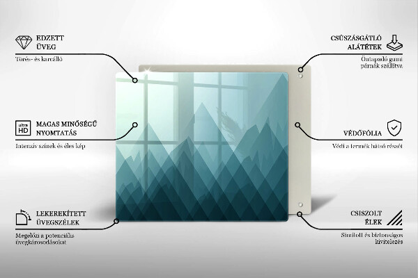 Tűzhelyvédő üveglap Absztrakt hegyek