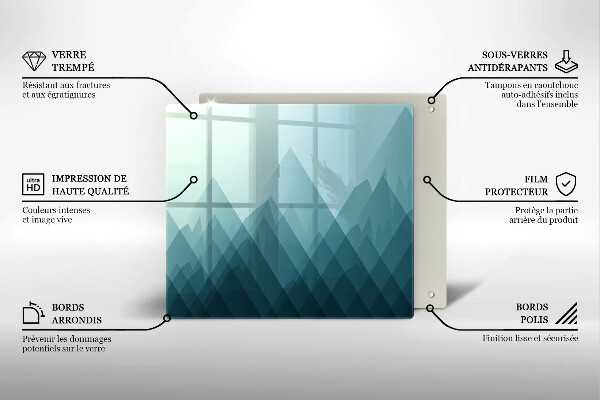 Tűzhelyvédő üveglap Absztrakt hegyek