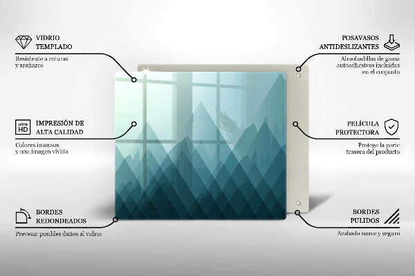 Tűzhelyvédő üveglap Absztrakt hegyek