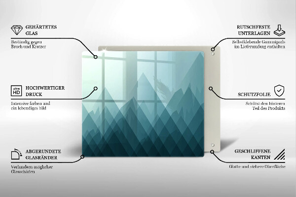Tűzhelyvédő üveglap Absztrakt hegyek