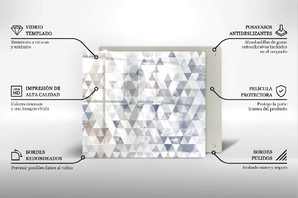 Tűzhelyvédő üveglap Háromszög minta