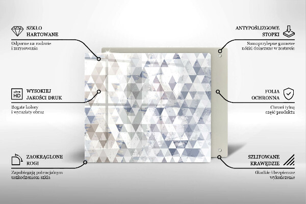 Tűzhelyvédő üveglap Háromszög minta